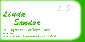 linda sandor business card